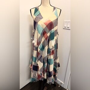 Preowned like new Anthropologie Maeve patchwork cotton summer dress size S